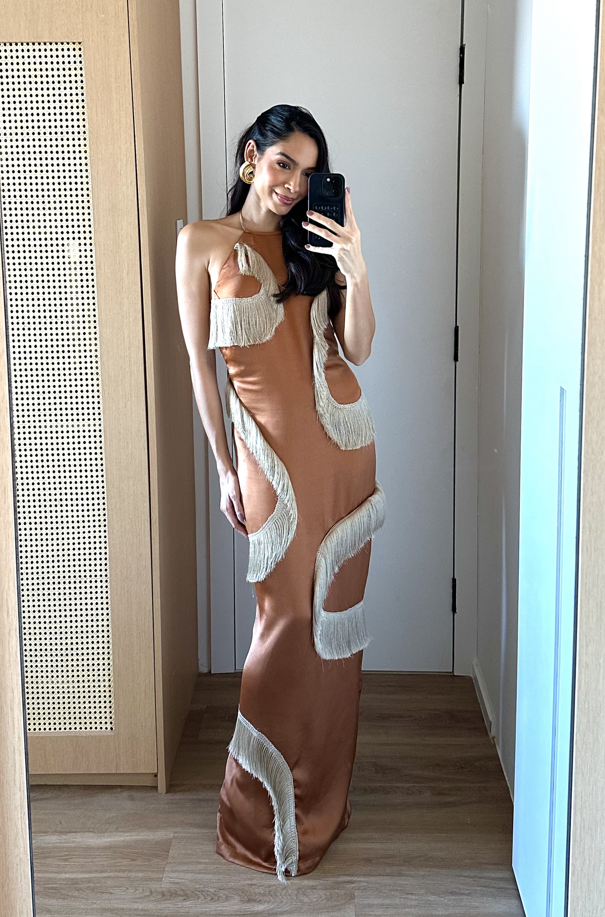 vestido franjas orgânicas