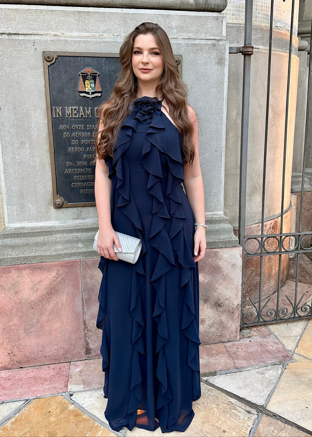 Vestido longo Tamanho P, mas veste tamanho 38 e 40