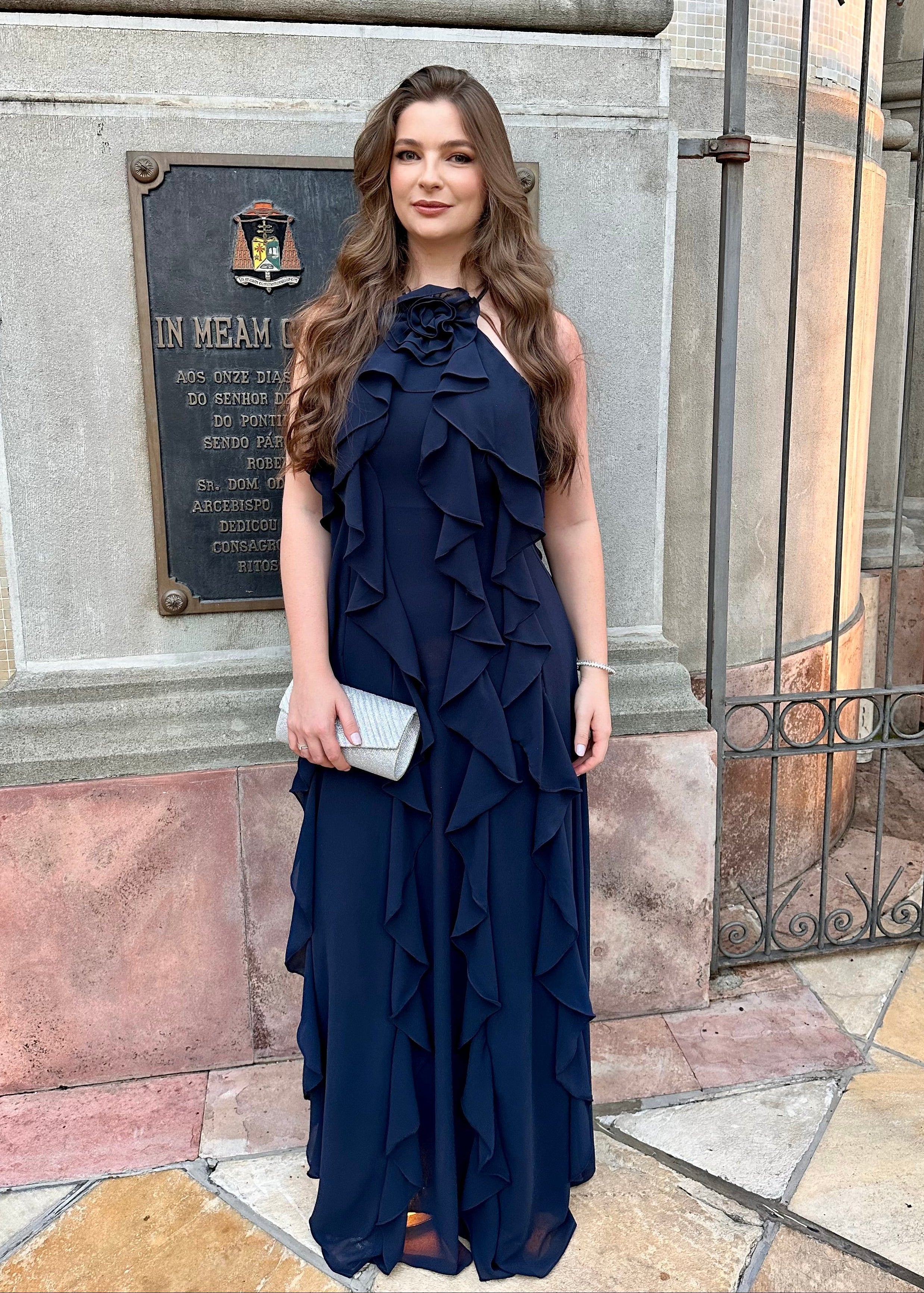 Vestido longo Tamanho P, mas veste tamanho 38 e 40