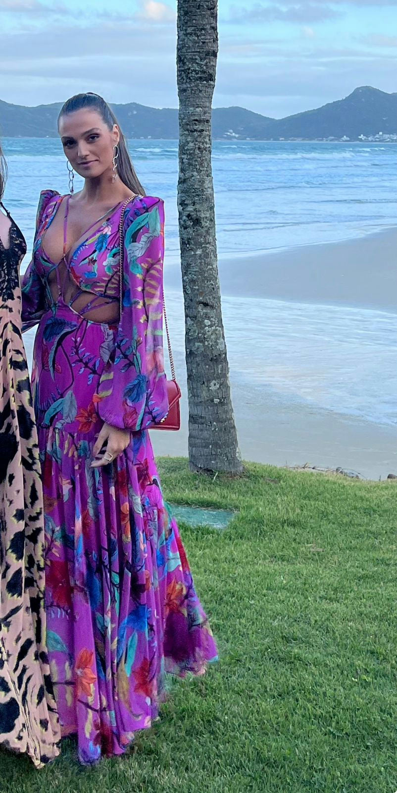 vestido manga floral
