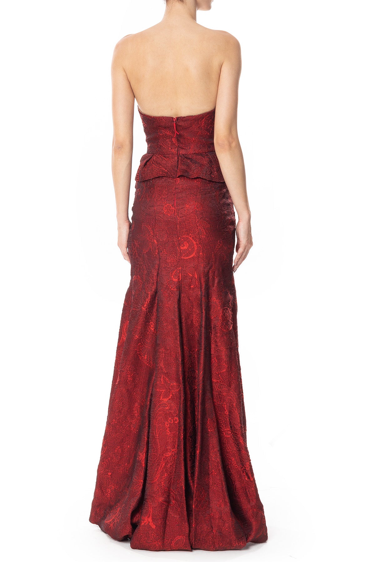 Vestido jacquard marsala j.mendel