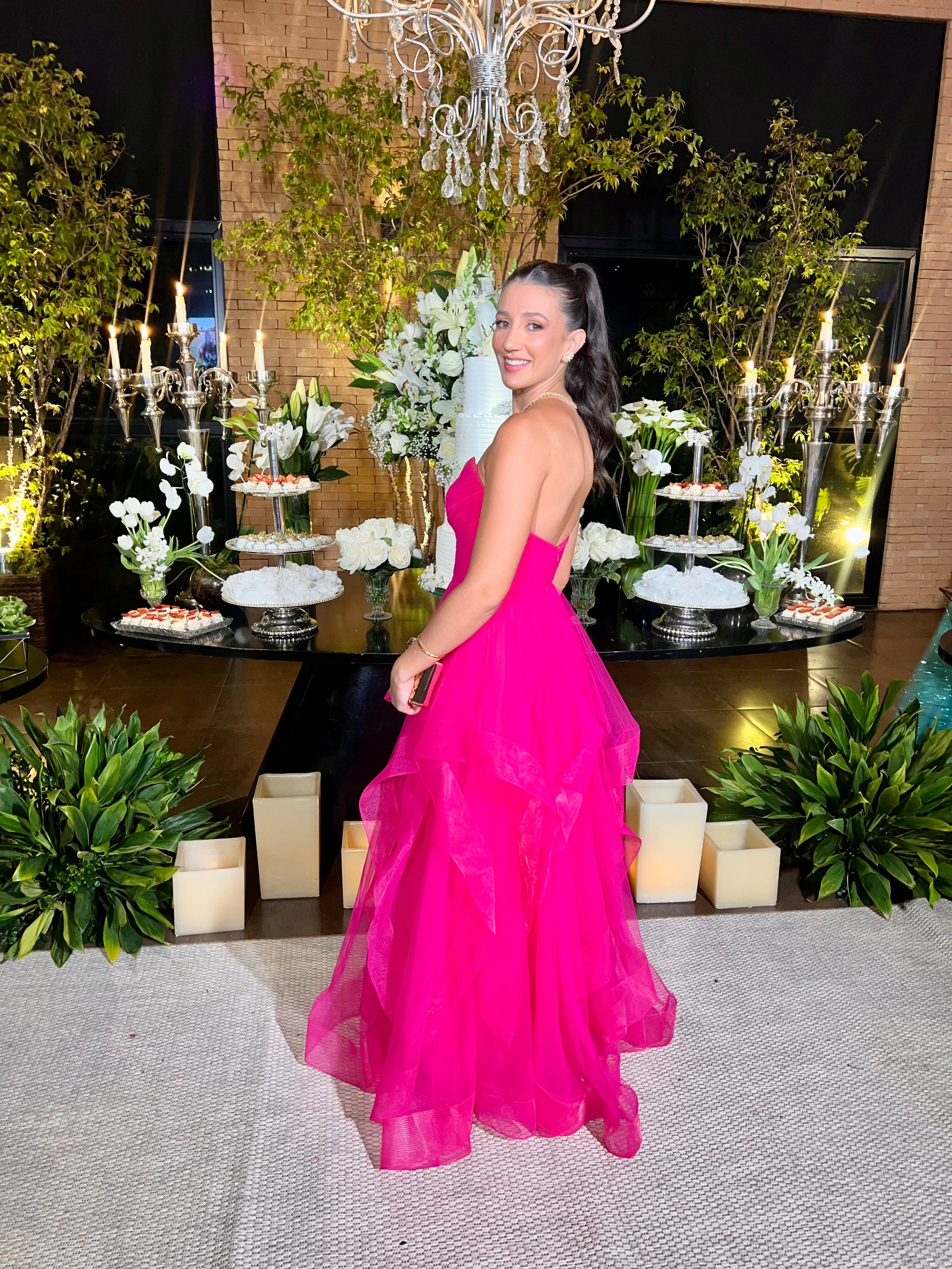 vestido ondas estrutura rosa