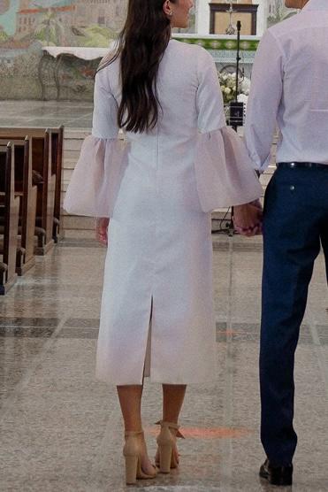 Vestido midi branco