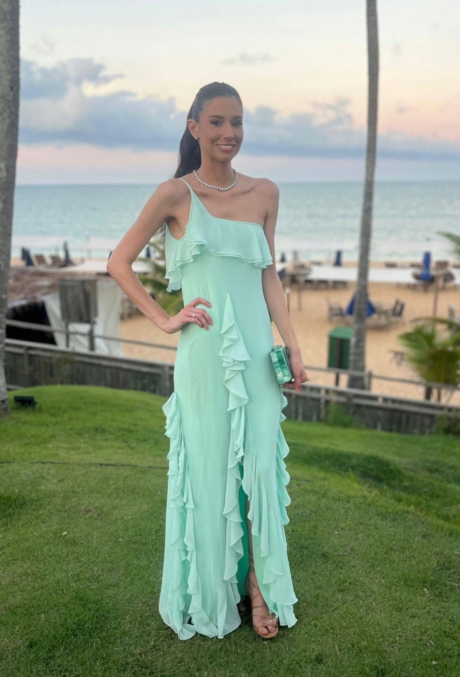 vestido sereia azul agilita