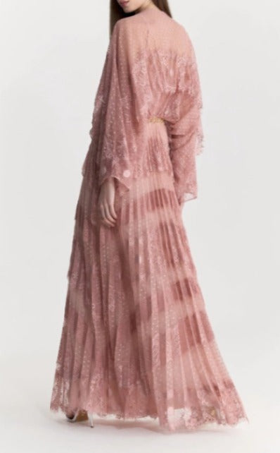 vestido renda francesa rosa