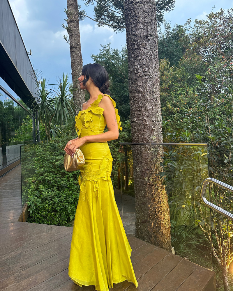 vestido sereia aplicações lima