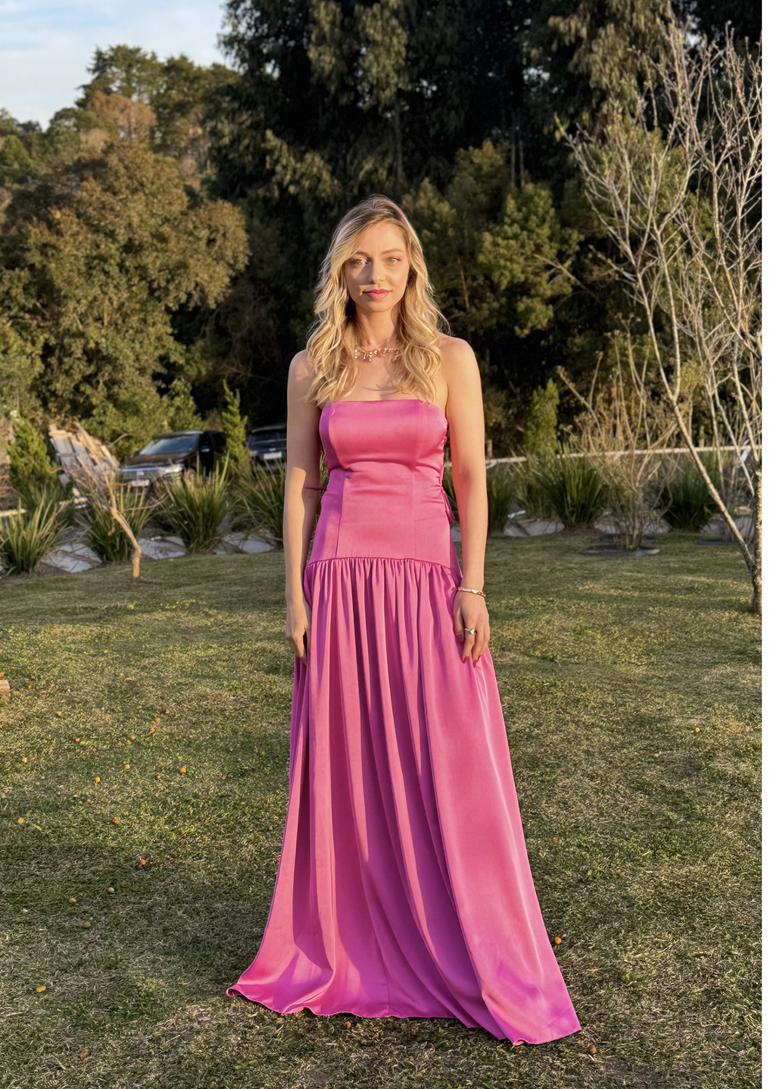 vestido corpete rosa