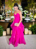 vestido ondas estrutura rosa