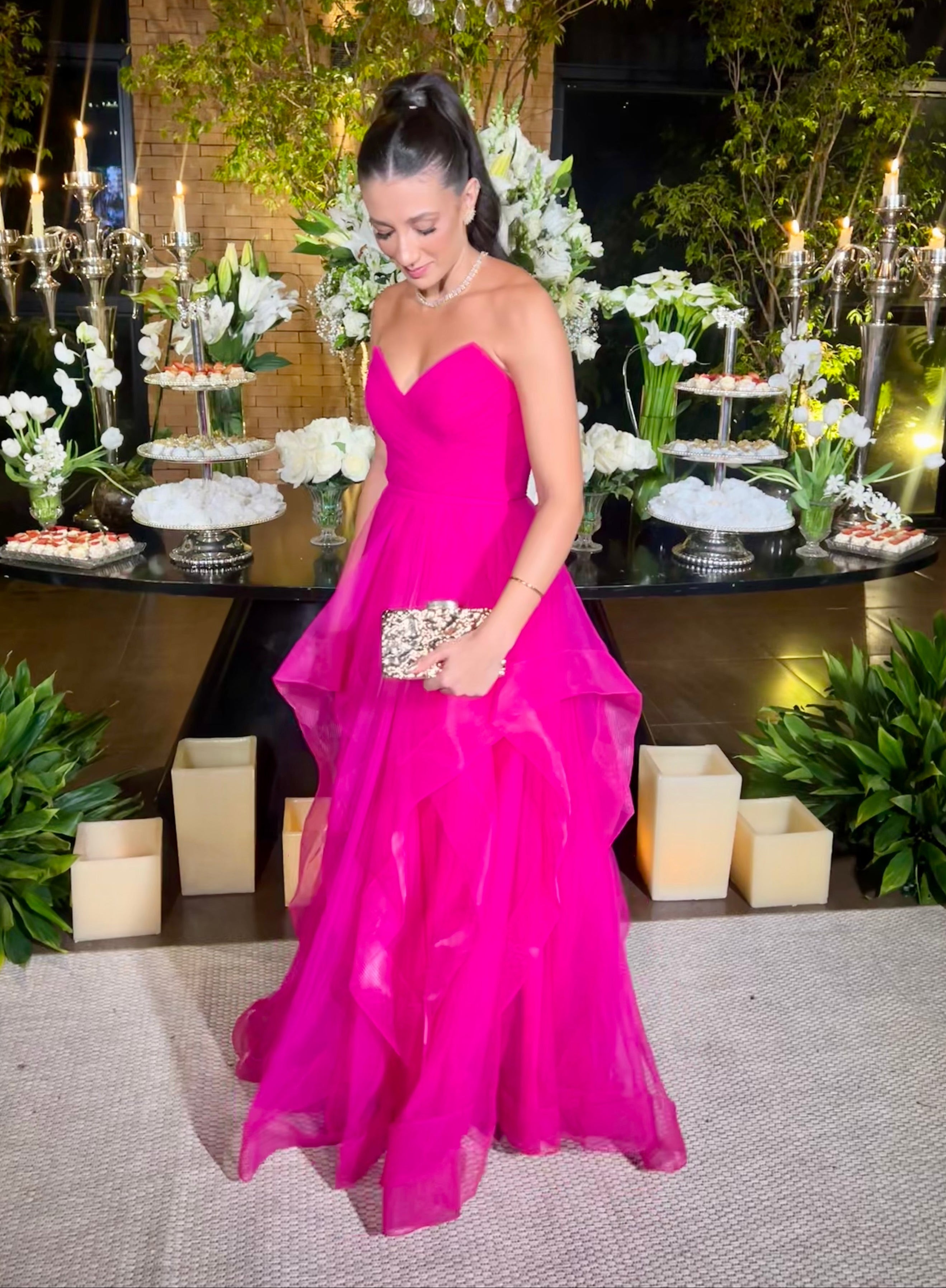 vestido ondas estrutura rosa