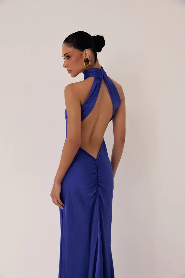 Vestido festa cetim AVLE aberto nas costas preto tamanho M cor preto