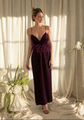 Vestido midi roxo com plumas tamanho P (36)