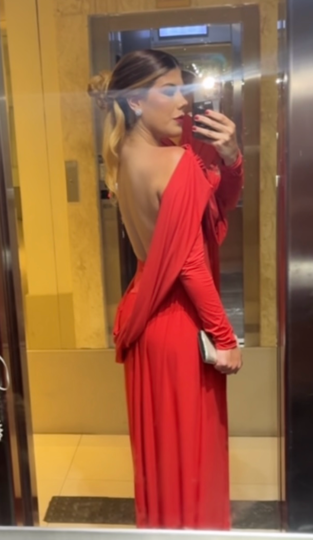 VESTIDO VERMELHO LONGO P/M