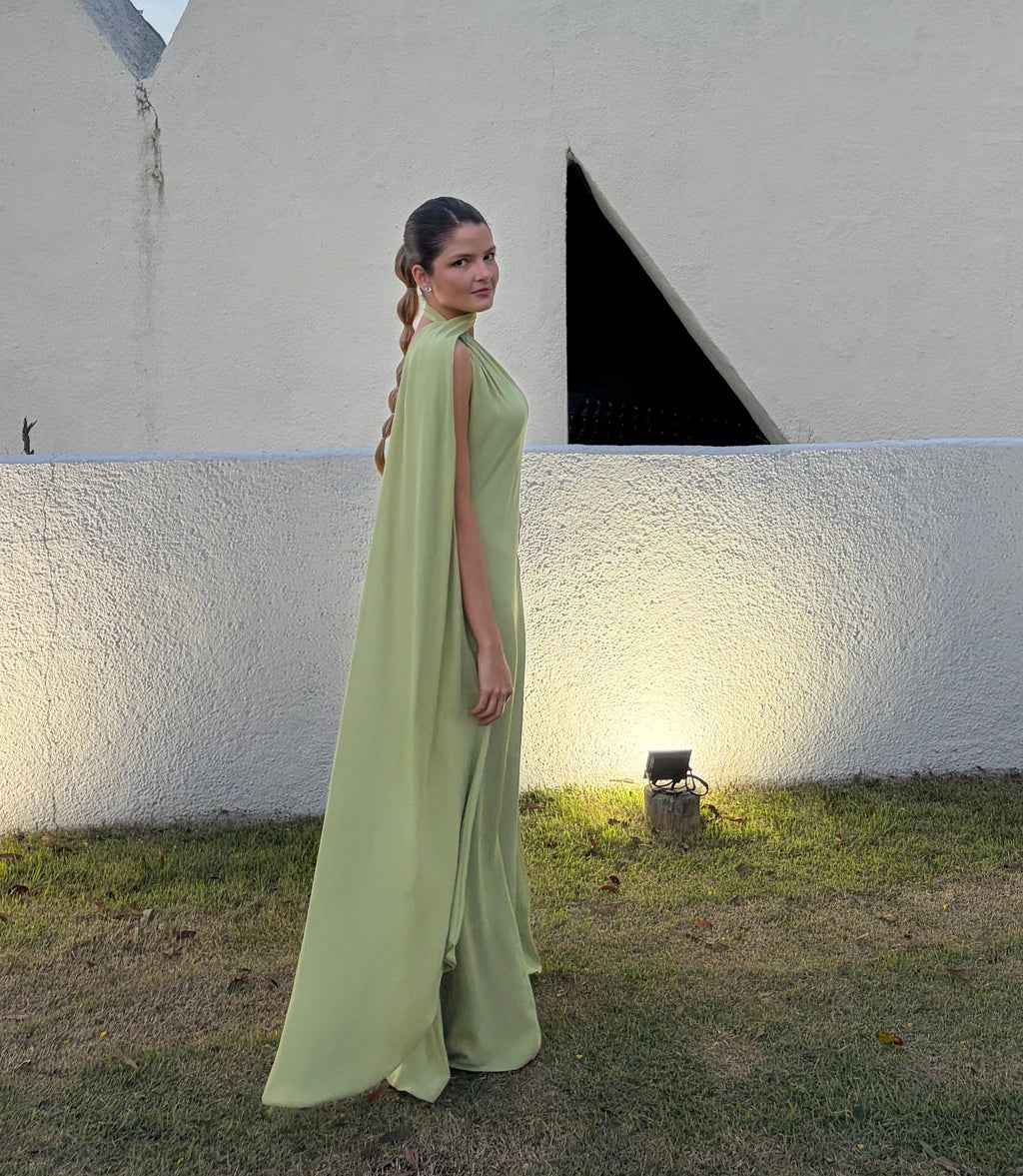 Vestido faixa verde