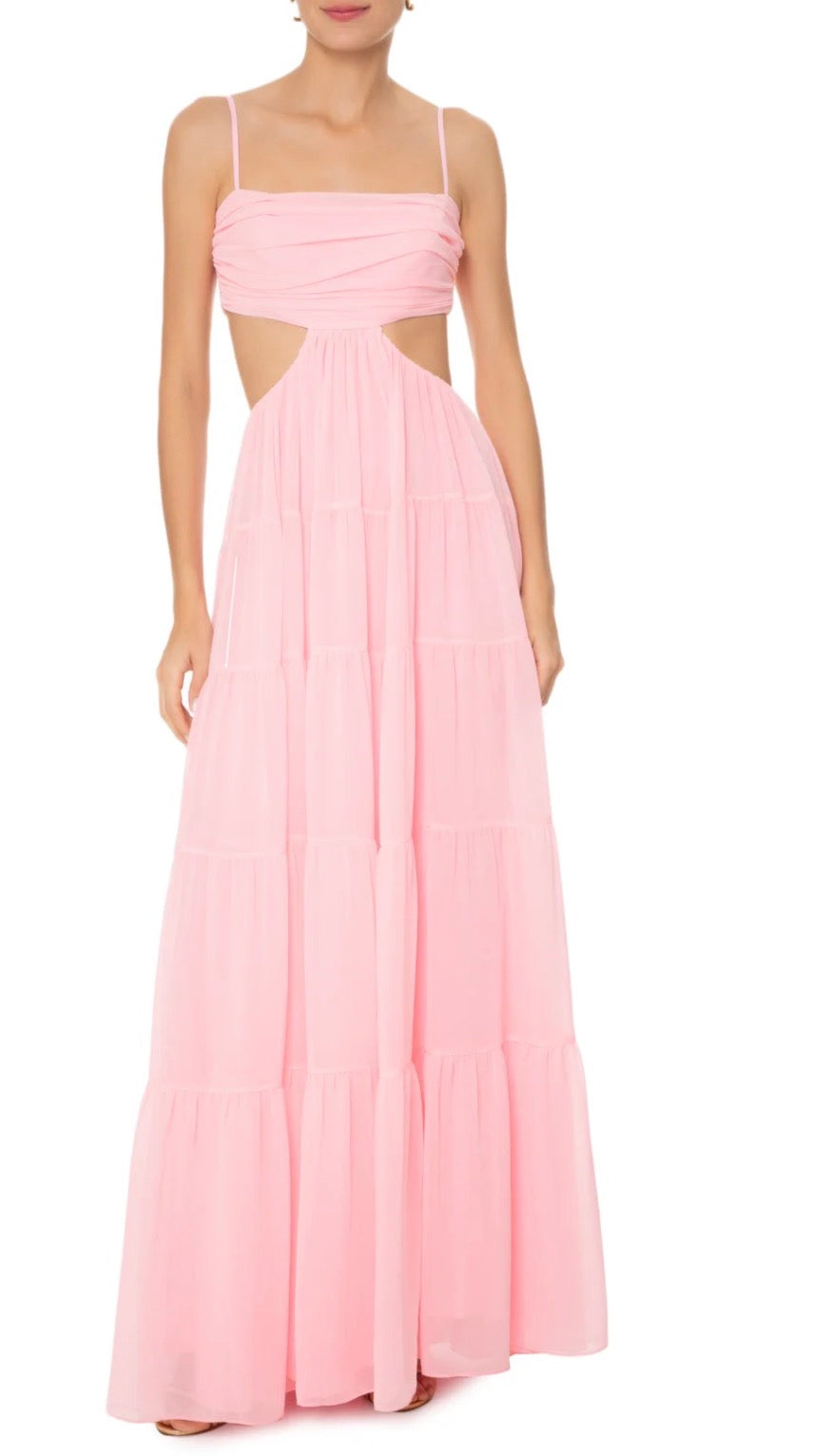 Vestido rosa com recorte tamanho P