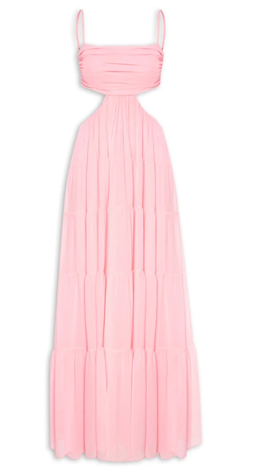 Vestido rosa com recorte tamanho P