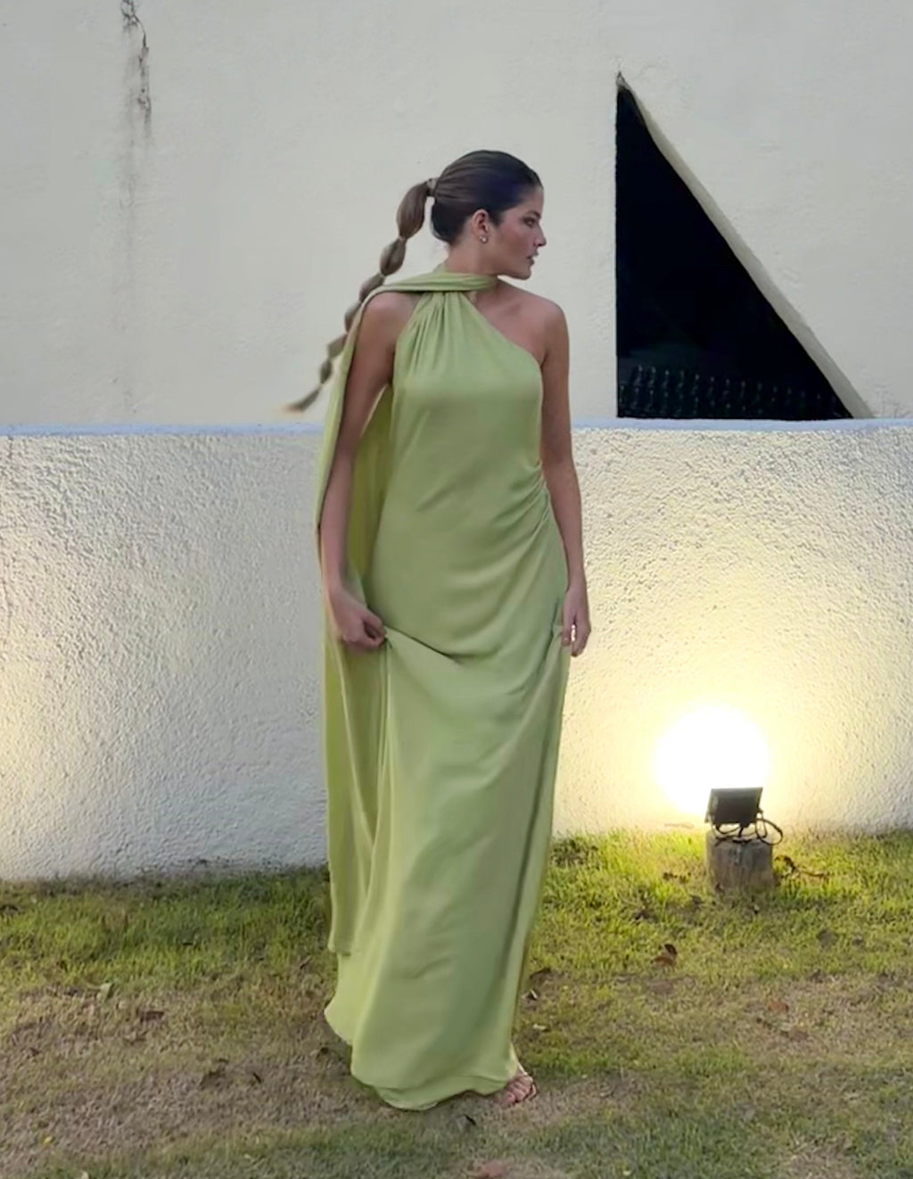 Vestido faixa verde