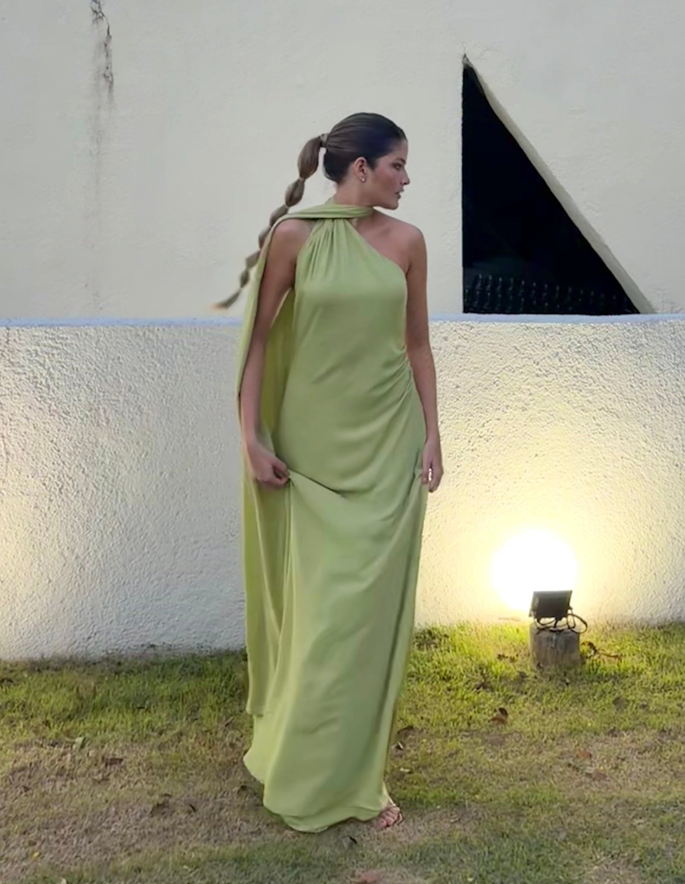 Vestido faixa verde
